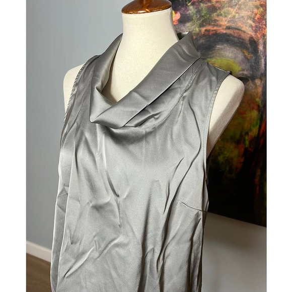 NWT Vince Camuto Sleeveless Blouse Fall Harmony Dark Pewter Size S - Picture 2 of 6